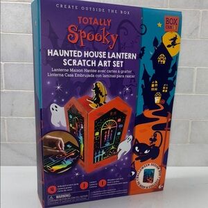 Totally Spooky Haunted House Lantern Scratch Art Set - Kids Crafts Halloween